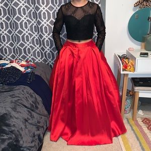 Red & black prom dress 2 piece